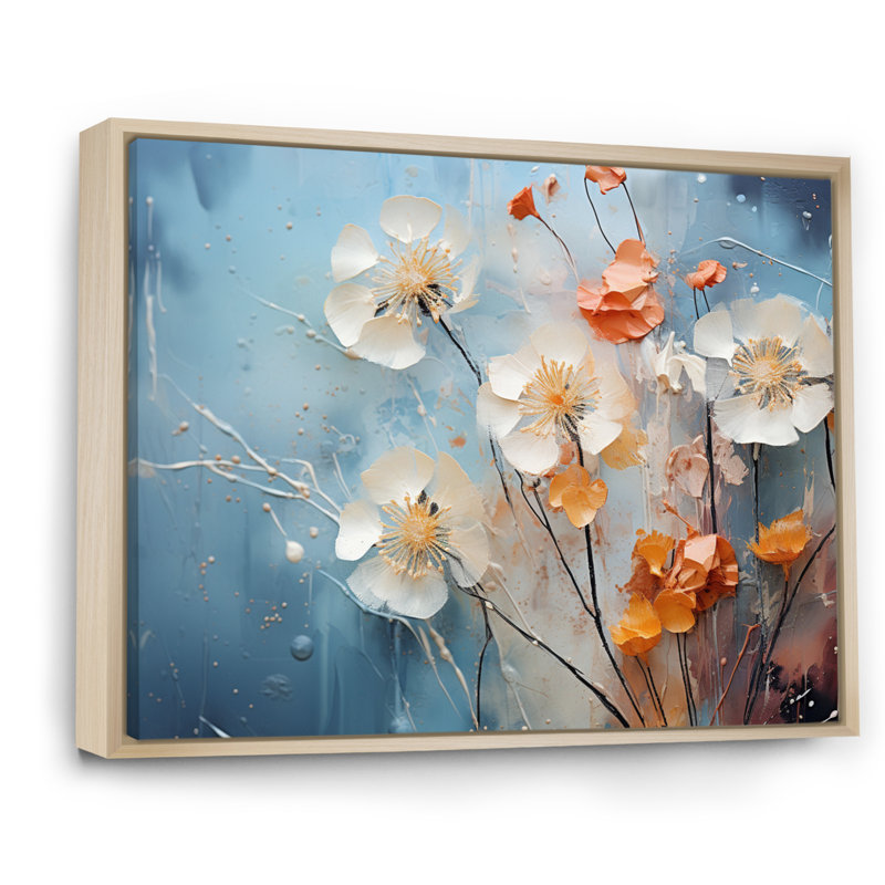 Dandelion Meadow Melody - Floral Wall Art Living Room, H 12 po x l 20 po x P 1 po, Cadre naturel flottant