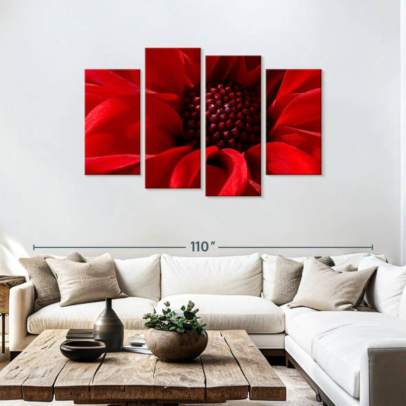 Harnek Red Flower Bloom, 48" H x 75" W