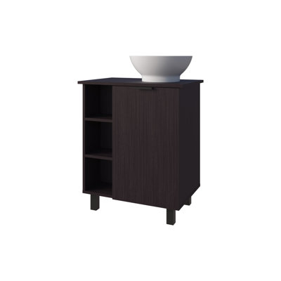Meuble-lavabo avec 1 porte et 8 tablettes de rangement