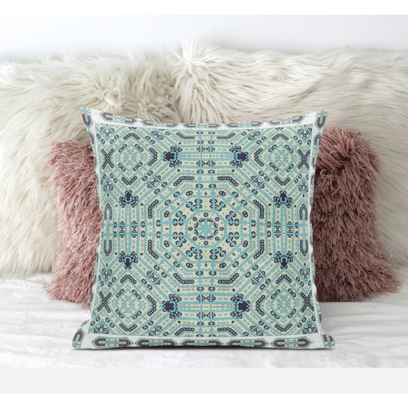 Coussin en suède avec fermeture à glissière Wreath Palace, 18 po x 18 po, Vert
