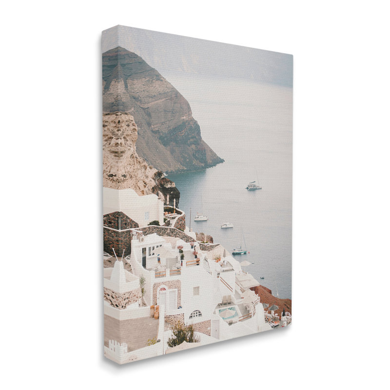 Coastal Port Town par Krista Broadway, Estampe numérique encadrée blanc bord de mer, H 30 po x l 24 po x P 1,5 po