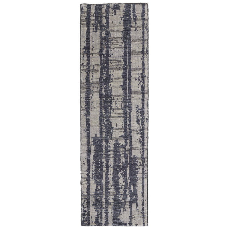 Altmar Modern Abstract, Blue/Gray/Taupe Area Rug, Runner 2'6" x 8'
