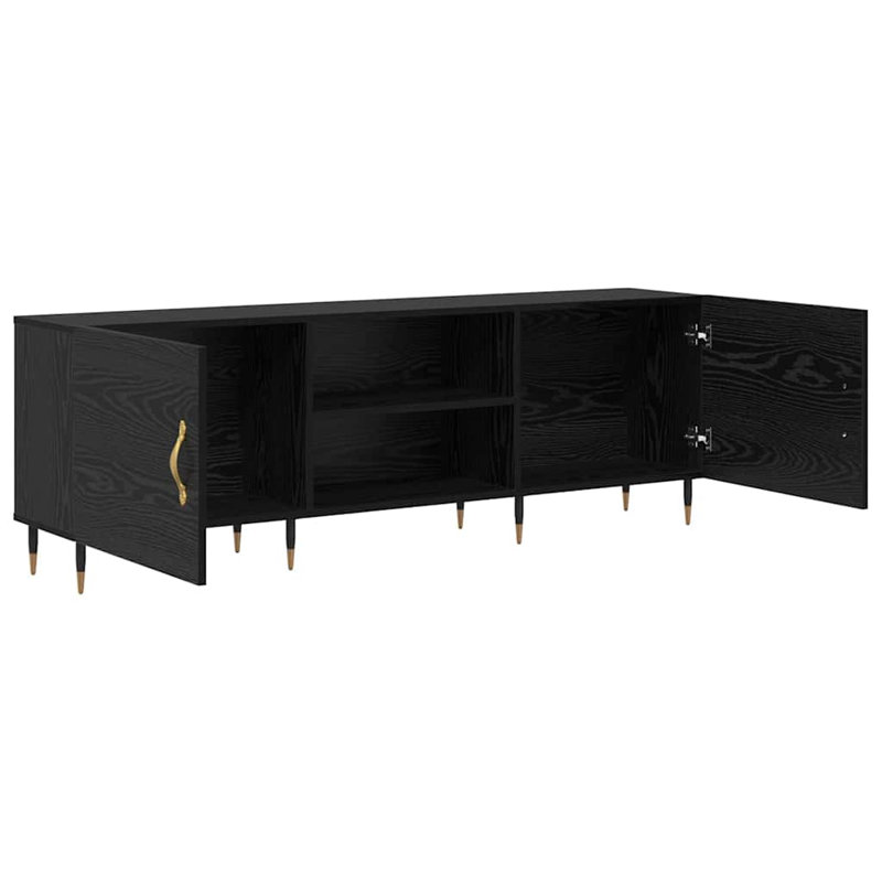 TV Cabinet 150 X 30 X 50 Cm Engineered Wood, Black Oak