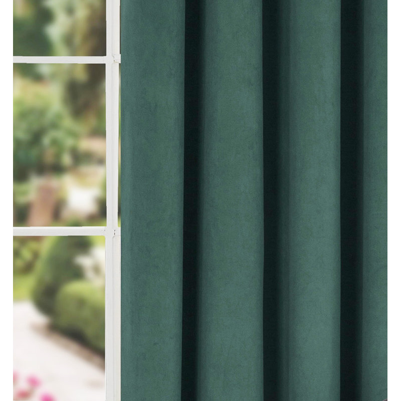 Meghann Eyelet Room Darkening Thermal Curtains, 229 W x 229 D cm, Green