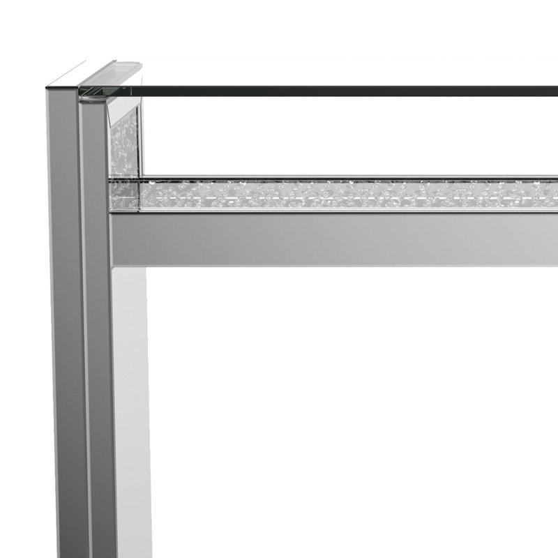 Console de 47,35 po de largeur avec plateau en verre en miroir Siegmeyer