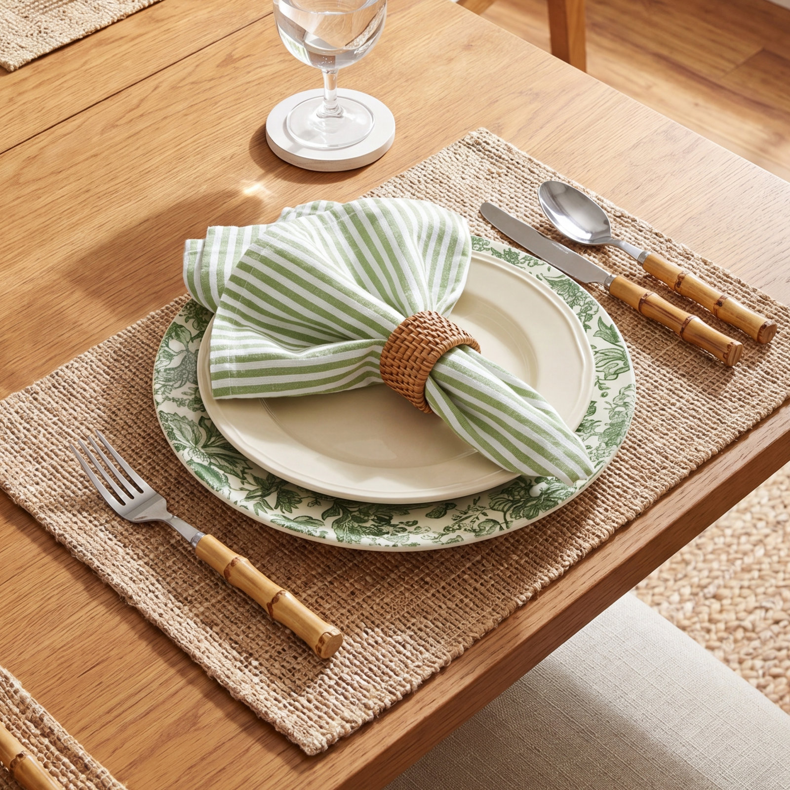 Adamsburg Reversible Linen Napkin, Basil