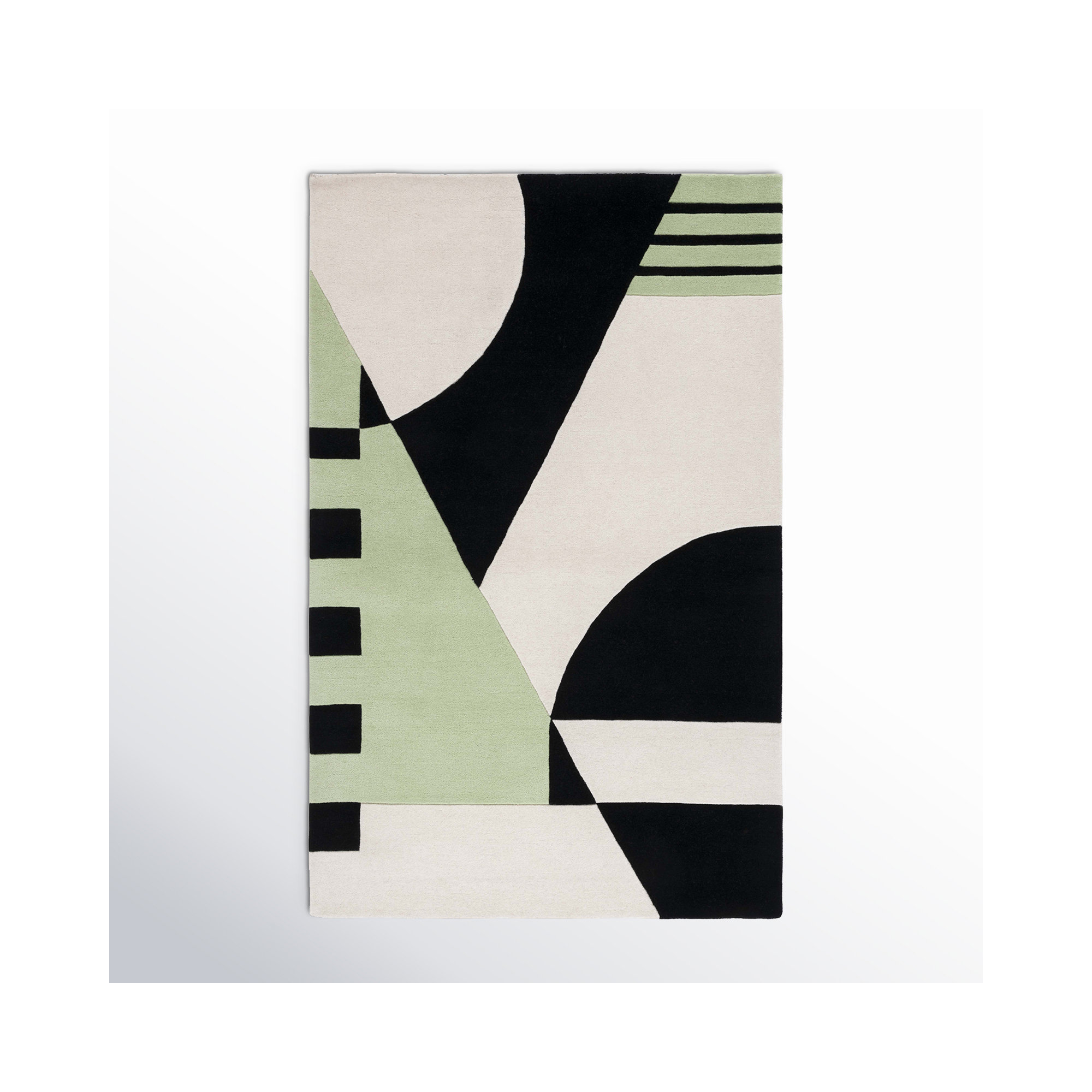 Hina Rd863 Area Rug In Black / Green, Rectangle 4' x 6'
