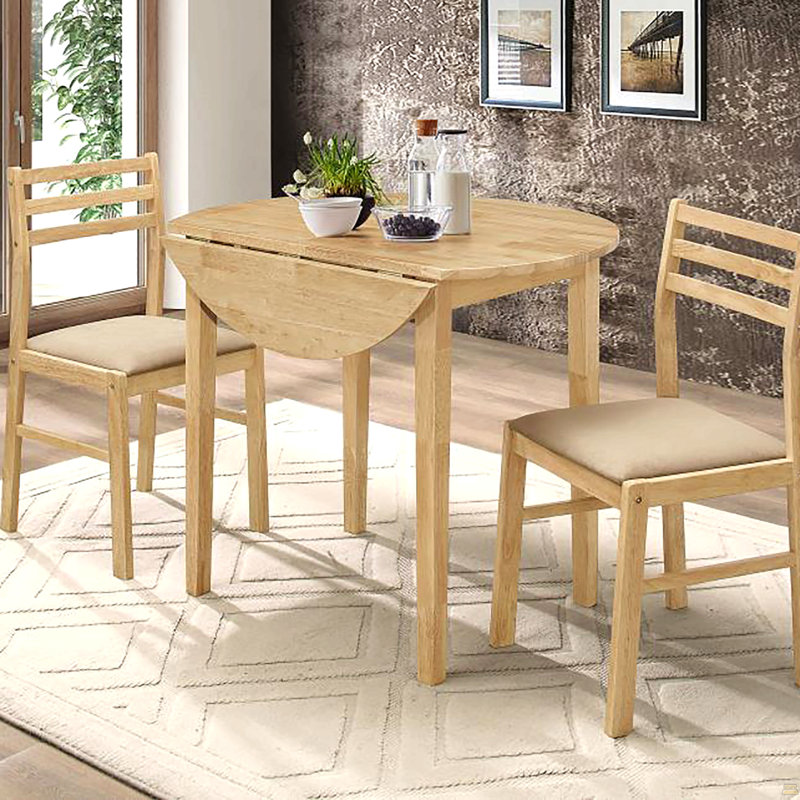 Ensemble de salle à manger 3 pièces avec abattant, Naturel