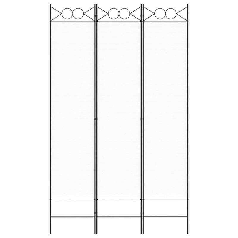 Casida Folding Room Divider, 3, 120 x 200 cm, White