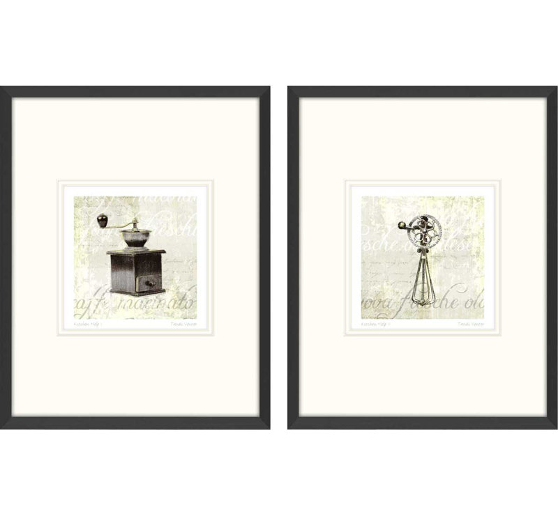« cuisine help i, cuisine help ii », ensemble de 2 reproductions d’art sur papier