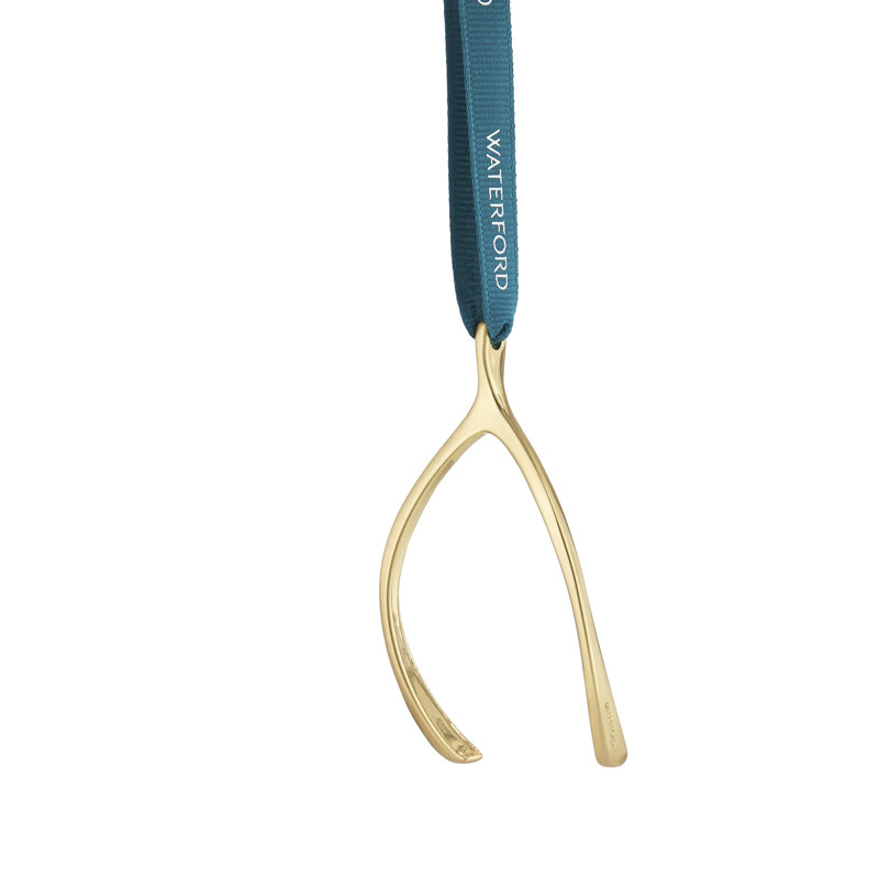 Christmas Wishbone Golden Ornament
