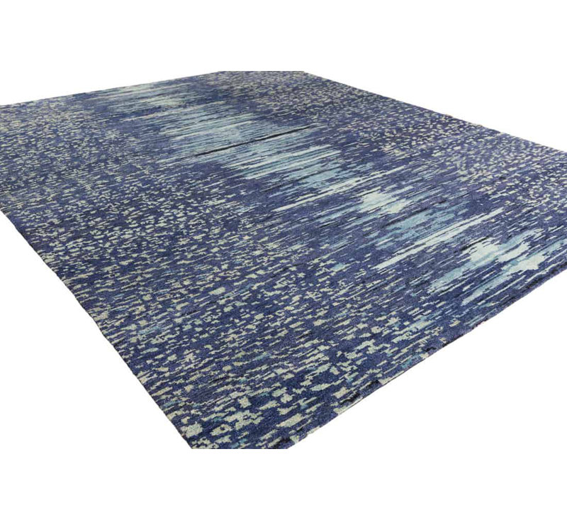 Static Galaxy Area Rug in Ebony/Cobalt/Aqua/Teal, Rectangle 8' x 10'