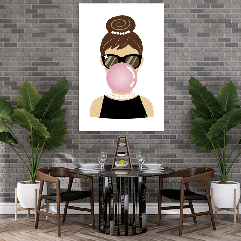 Pearls And Bubblegum Classic Elegant Modern Wall Art Print by Martina - Wrapped Canvas Print, 152.4cm H x 101.6cm W