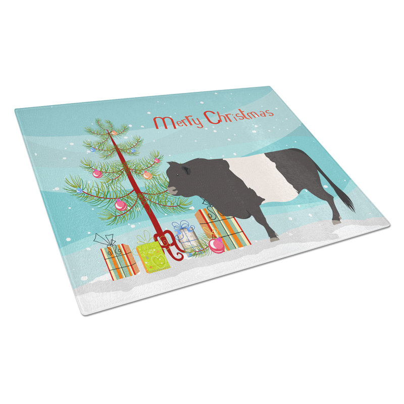 Planche à découper à ceinture de noël en verre trempé galloway caroline