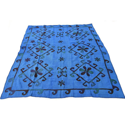 Tapis carré bleu 6 pi 6 pi
