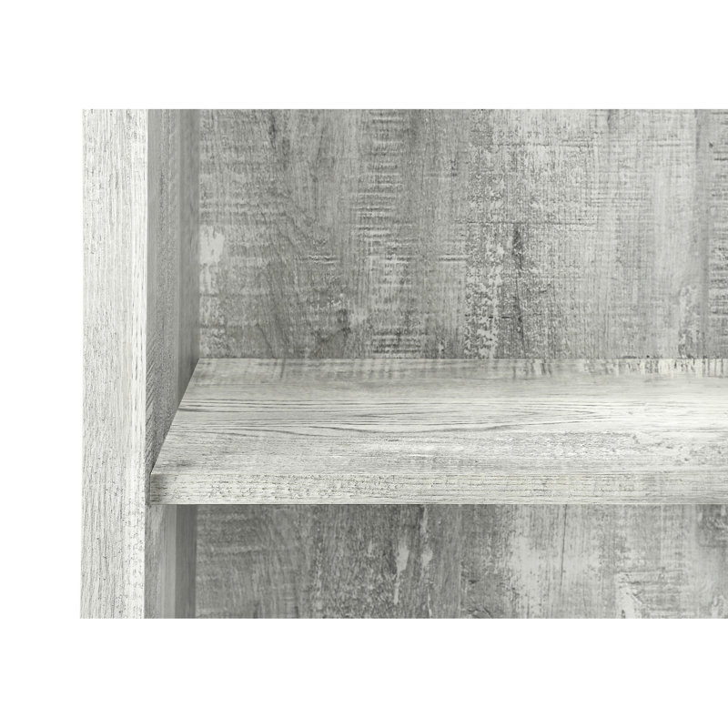Bibliothèque de 47,5 pouces de hauteur avec stratifié gris, moderne pour la décoration de chambre à coucher de bureau et de rangement à 5 niveaux en gris, grande surface