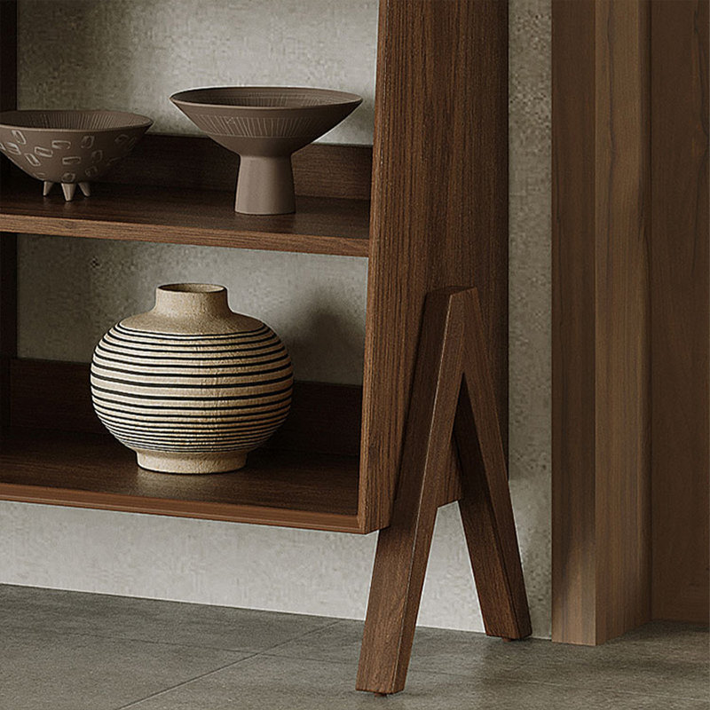 Buffet en bois massif noyer brun, Brun, H 35,43 po x l 47,24 po x P 15,75 po