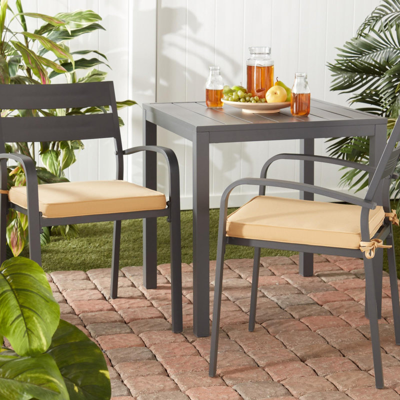 Sunbrella Outdoor Dining Chair Seat Pad, Canvas Wheat