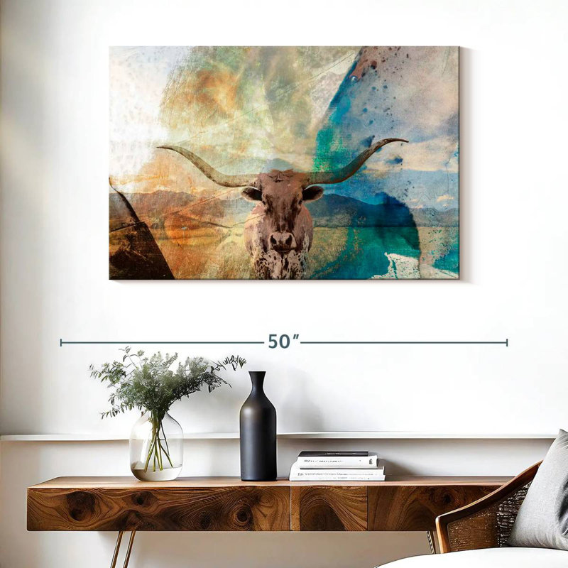 Brampt Abstract Longhorn, 26" H x 39" W