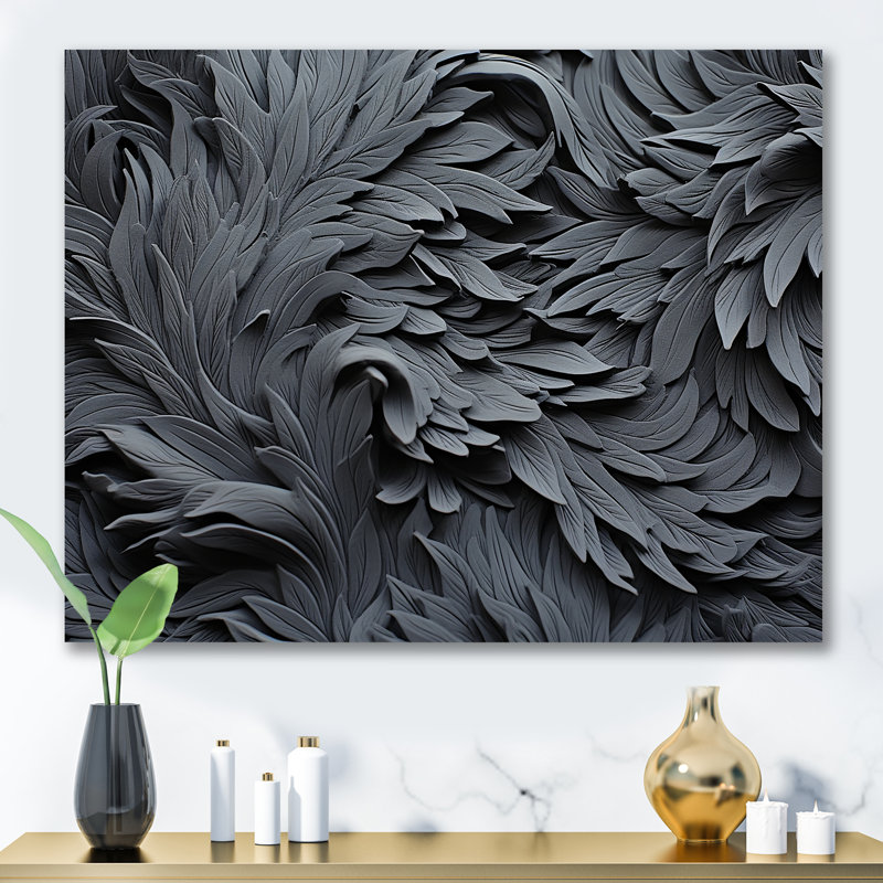 Gris spiralé fractal Sprial II - abstrait spirales murales, Toile tendue, H 34 po x l 44 po x P 1,5 po