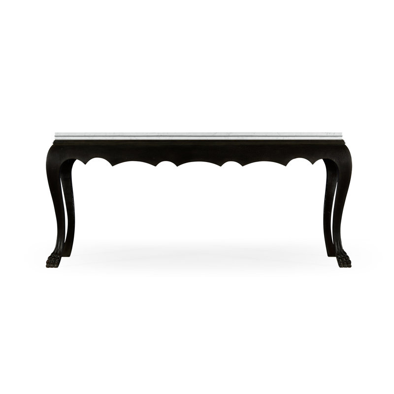 William Yeoward 68.5'' W Marble Console Table, Ebonized Oak