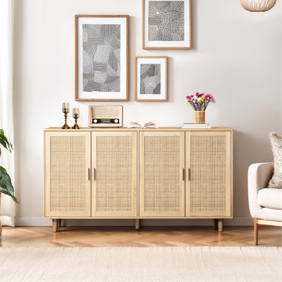 60.61" Versatile Storage Box - Strong Load Capacity, Adjustable Shelves, For Bedroom, Living Room, Office, Easy Clean Cabinet With Trim Spacious Inter