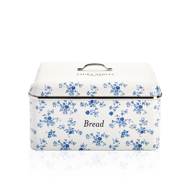 VQ Laura Ashley Large Bread Bins for Kitchen with Removable Lid Bread Storage Containers for Freshness & Style - Stainless Steel BreadBin with Hand-Applied Designer Print - China Rose