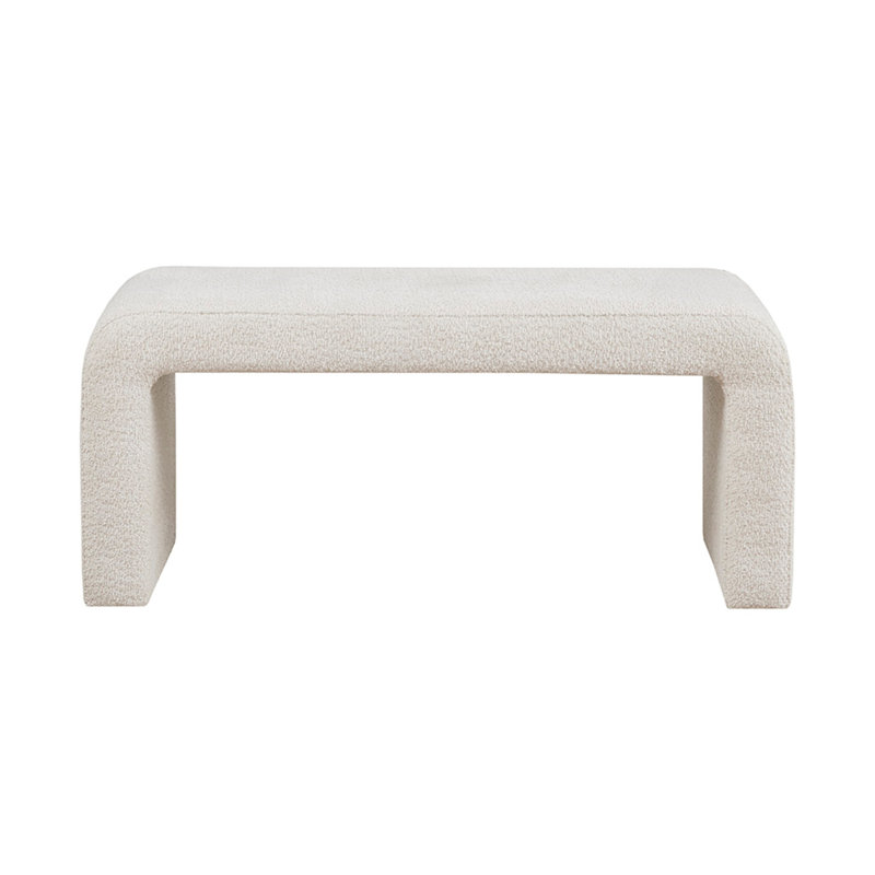 Boucle Waterfall Bench 42"W, Cream