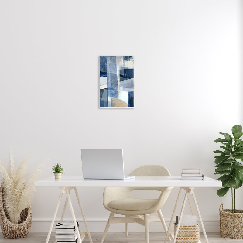Art mural, formes géométriques obliques par Hannah Dawson, H 15 po x l 10 po