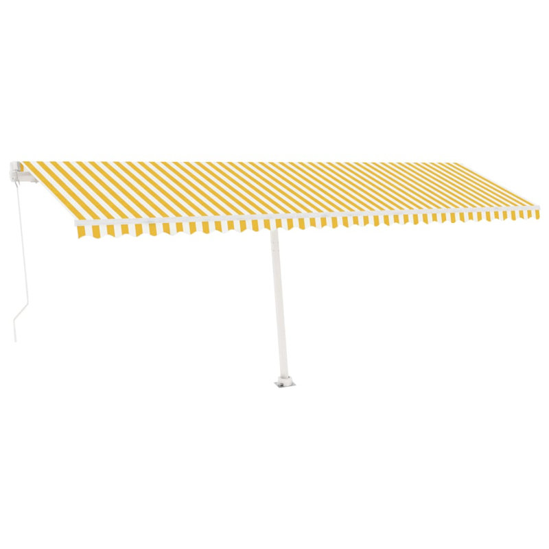 Dakota Fields 3cm D Retractable Patio Awning, Yellow/White, Striped
