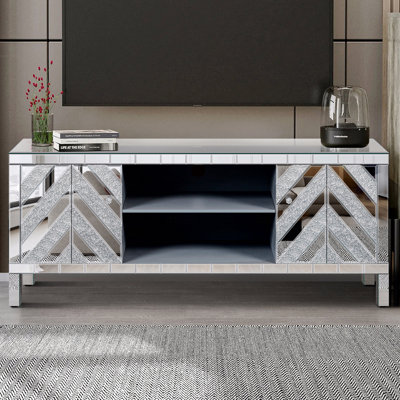 Meuble télé 47 pouces avec portes en verre Diamond
