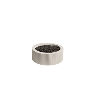 SCULPTURA FIREPIT festonné 40 po, gris lisse et frais avec housse