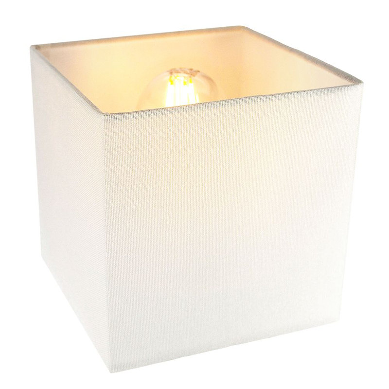 16cm Linen Square Lamp Shade, Cream