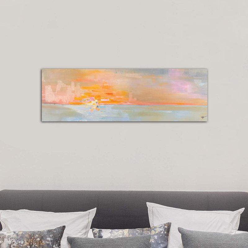 «Sunset II», reproduction panoramique, Toile tendue, H 12 po x l 36 po x 1,5 po