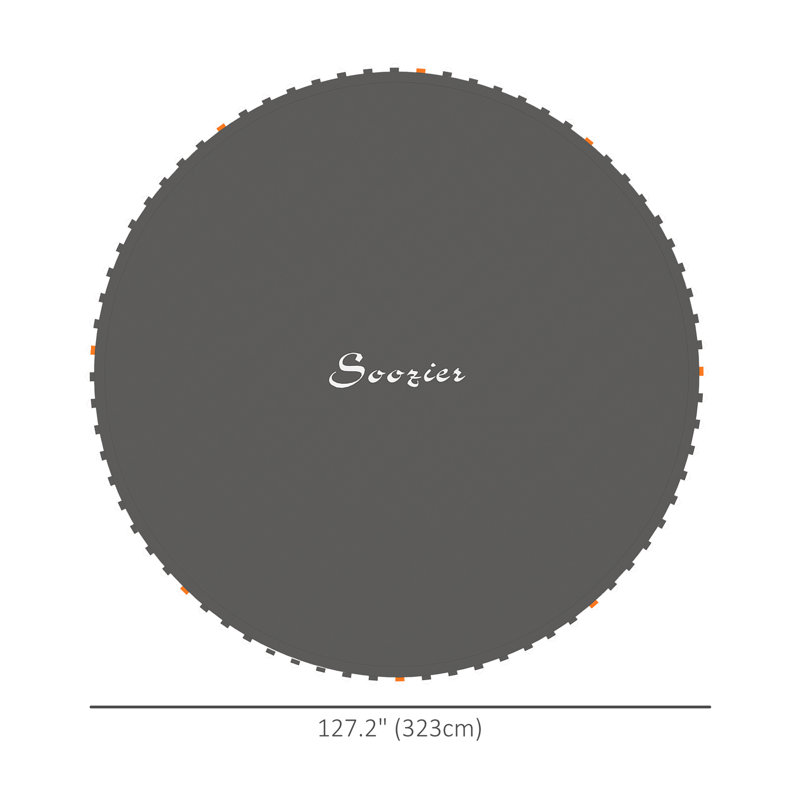 Soozier Plastic Compatible With 14' Round Trampoline, 0.01" H x 127.25" W x 127.25" D, Black