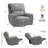26.4" Seat Width Oversized Swivel Rocker Power Recliner Chair, Fabric-1893714233