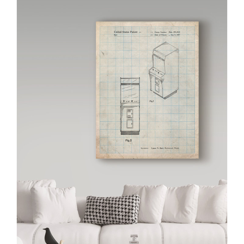 'Arcade Machine 2' Drawing Print on Wrapped Canvas, 19" H x 14" W