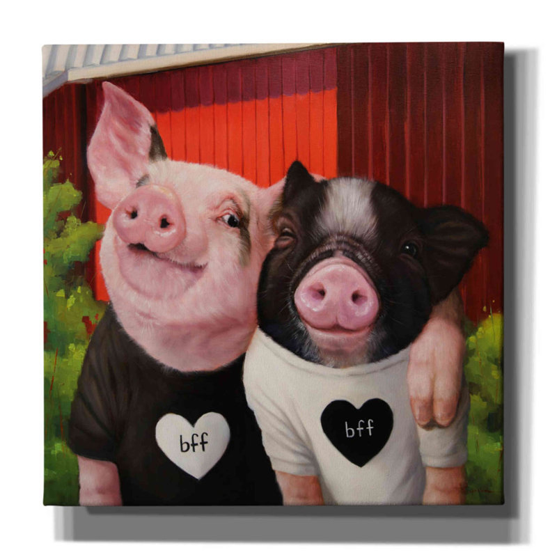 BFF par Lucia Heffernan - reproduction d'art sur toile tendue, H 12 po x l 12 po x P 0,75 po