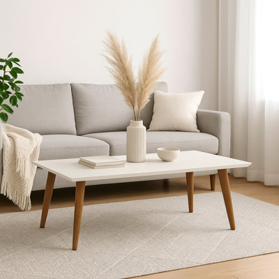 Table basse rectangulaire contemporaine blanche Utopia