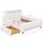 Lit plateforme double avec rembourrage, tiroir, bande lumineuse à DEL et connectivité USB-125070494-125070493
