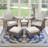 Chaises d'extérieur en osier toutes saisons avec repose-pieds et table d'appoint-126713475