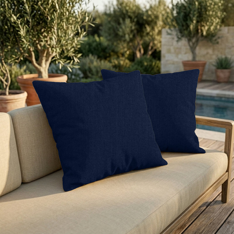 Pack of 2 Sunbrella® Outdoor Throw Pillows, Square Throw Pillows Inserts with Covers, Decorative Couch Pillows, Square 20"