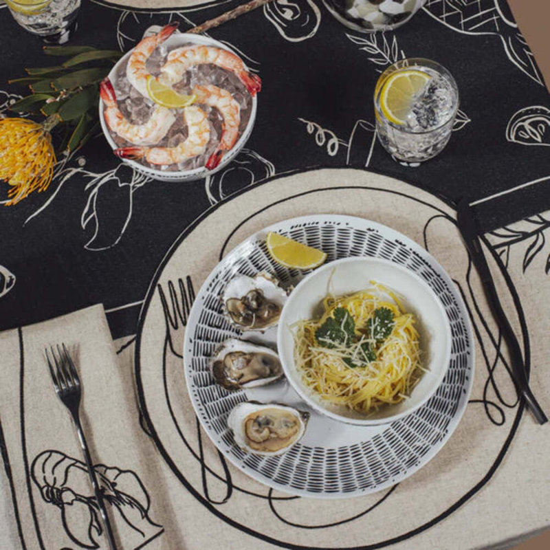 Line Drawing Handmade Porcelain Dinner Plate