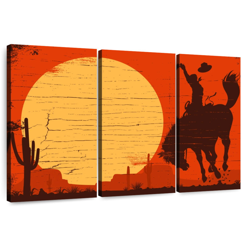 Lelar American Cowboy, 28" H x 45" W