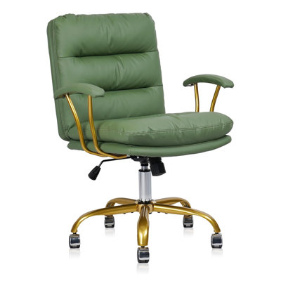 Vassiliy Ergonomic Office Desk Chair with Wheels and Arms Bedroom Office Capacity up to 300lb by Latitude Run