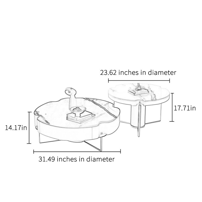 Table basse de luxe Design Sense Light, Argent/Beige