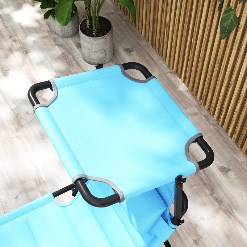Hiking Chair With Cushion - Adjustable Folding Chaise Lounge Sunshade Blue For Outdoor Trips Beach Cushion, & Pillow Enjoyment