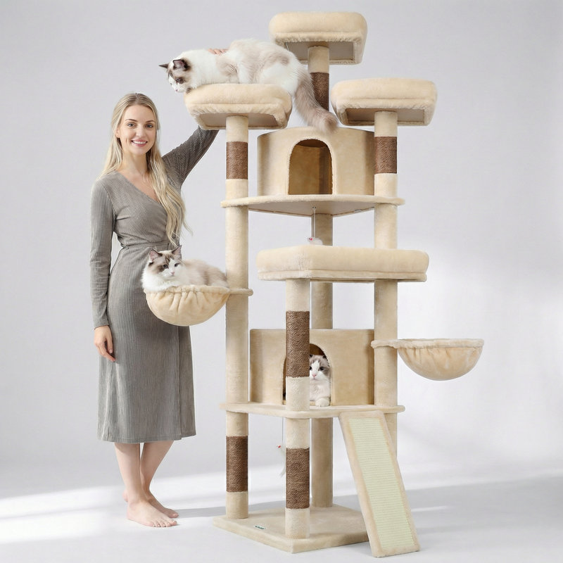 80.31cm H Cat Tree, Beige