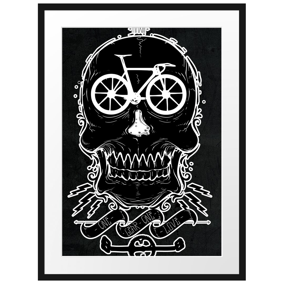 Gerahmtes Poster Bicycle Black Love