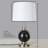 23.5" Modern Metal Table Lamp with USB-A & Type-C Charging Ports, 3-Way Dimmable Touch Control, Black Marbleized / Antique Brass